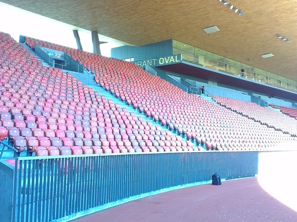 View of the restaurant from the infield